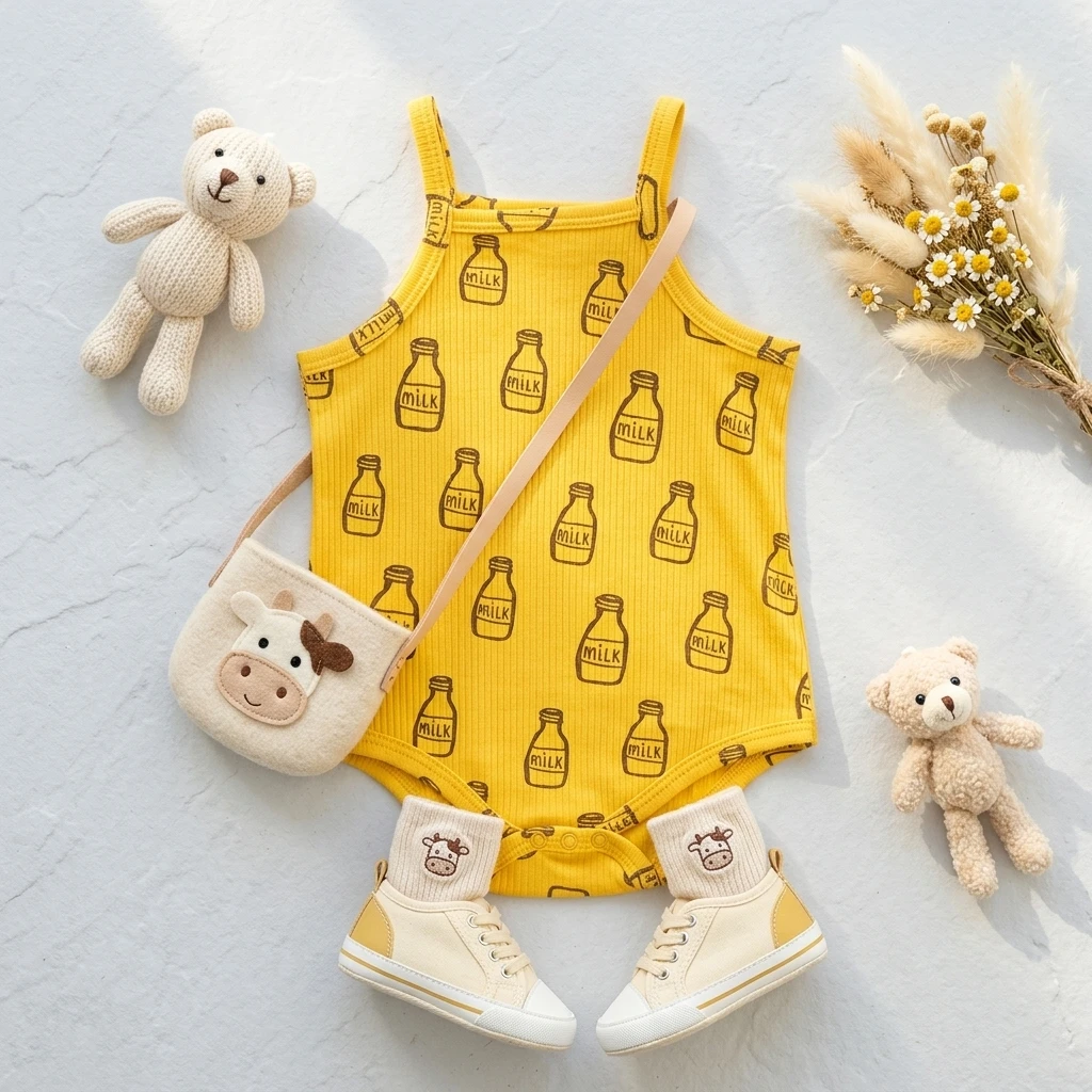 Sleeveless Toddler Boys Girls Bodysuits Cotton Summer Infants Clothes