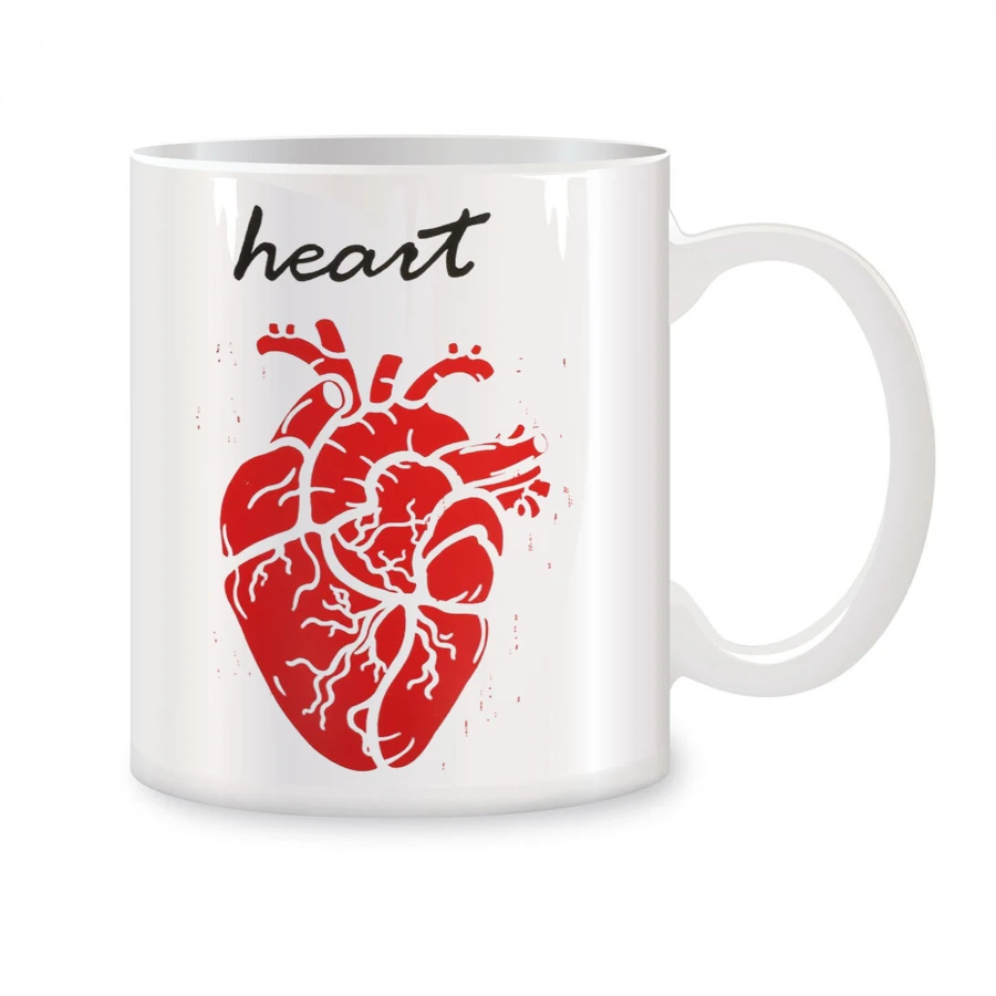 

Heart Mugs For Her Him, Men Women Birthday Gifts Novelty Coffee Ceramic Tea Cups White 11 oz