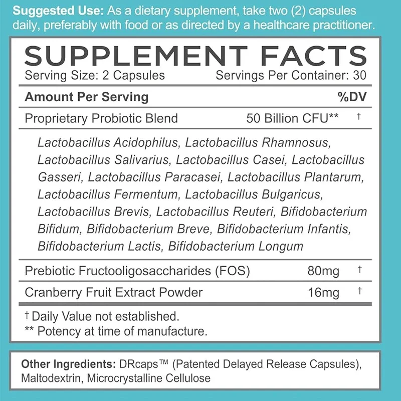 Probiotics and Prebiotic Supplements, Immune and Digestive Health, 16 Strains, 60 Delayed Release Vegetable Capsules