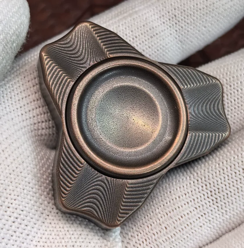 Used EDC KAP Mom Ship Top Copper fidget spinner metal decompression toy