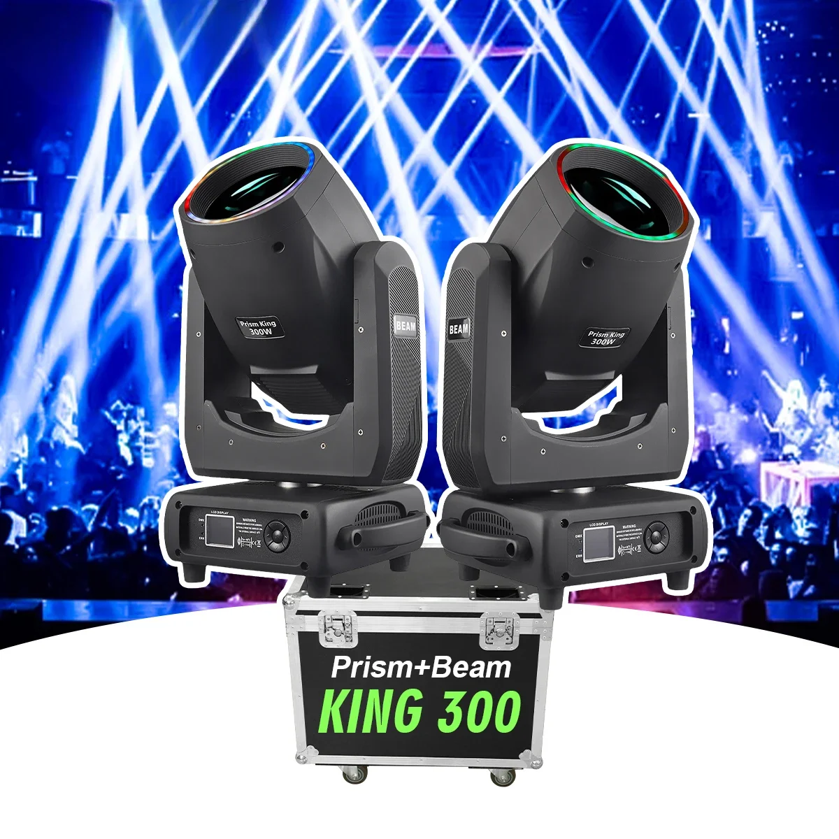 New 300W Prism King Beam Moving Head Stage Lighting High Power for Party Wedding & DJ Sharp Design with DMX512