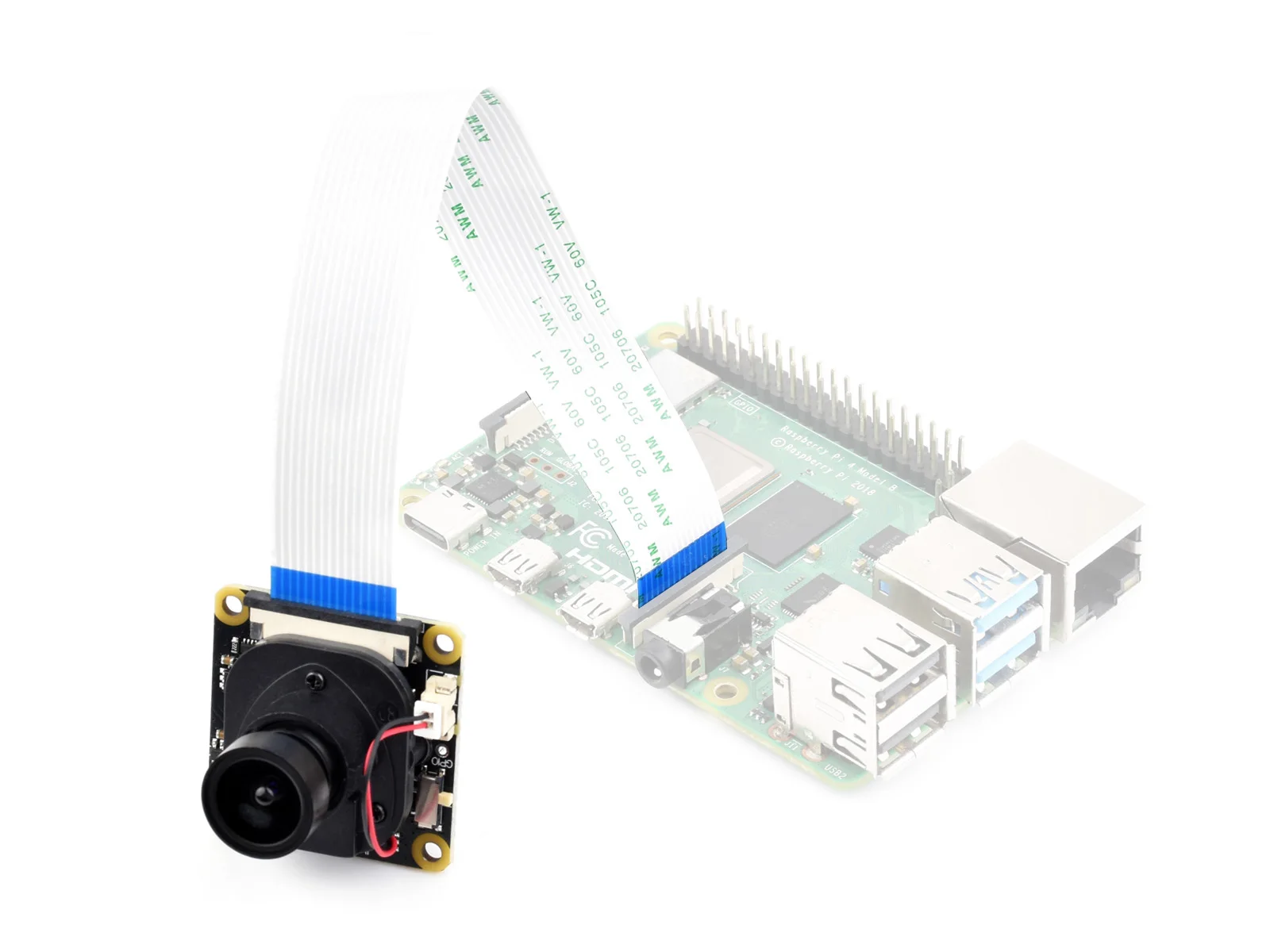 Waveshare IMX462 2MP IR-CUT Camera, 90° DFOV, Starlight Camera Sensor, Fixed-Focus, for Raspberry Pi 5/4B/3B/3B+/3A+/B+/2B