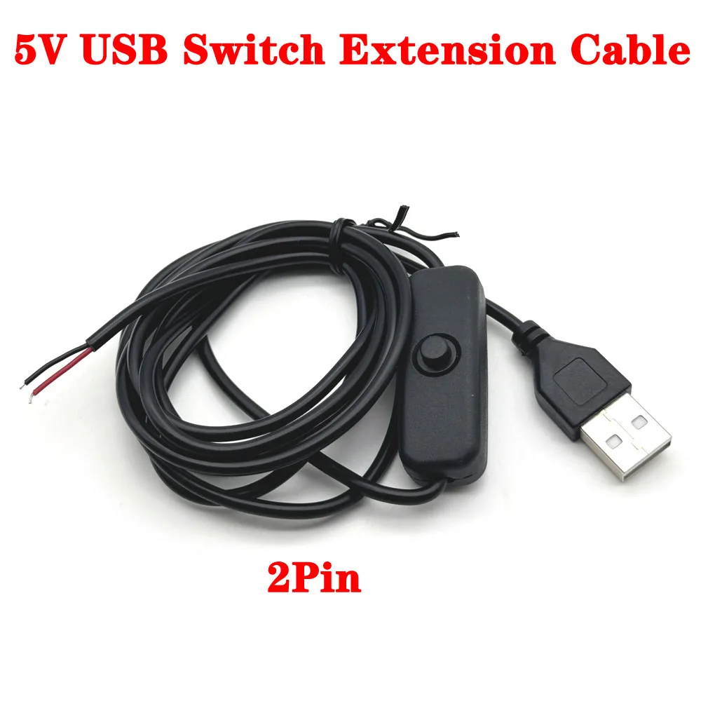 With Switch ON/OFF Male to Female 1.5M USB Cable Cords Inline Extension Toggle for LED Strip Tape Lamp USB Port Cord Power Line