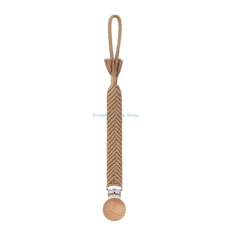 

F1CB 1 шт., зажимы для цепочки для детской соски, вязанный крючком держатель для сосок для младенцев, мягкий шнур, связанный