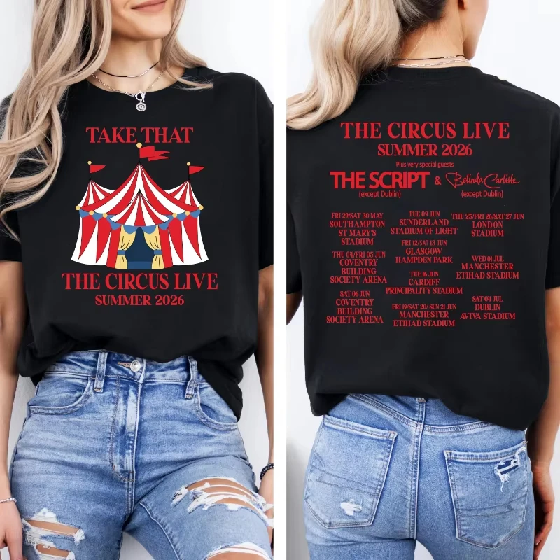Take That Concert Shirt The Circus Live 2026 Tour Tee Band Fan Gift Men/women Summer Fashion Men's T-shirt Streetwear