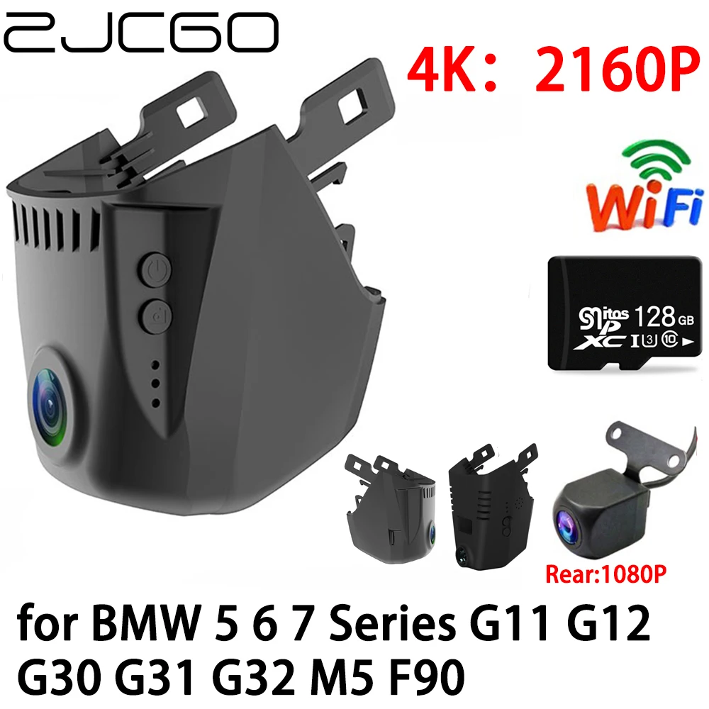 ZJCGO 4K 2K Car DVR Dash Cam Wifi Front Rear Camera 2 Lens 24h Parking Monitor for BMW 5 6 7 Series G11 G12 G30 G31 G32 M5 F90