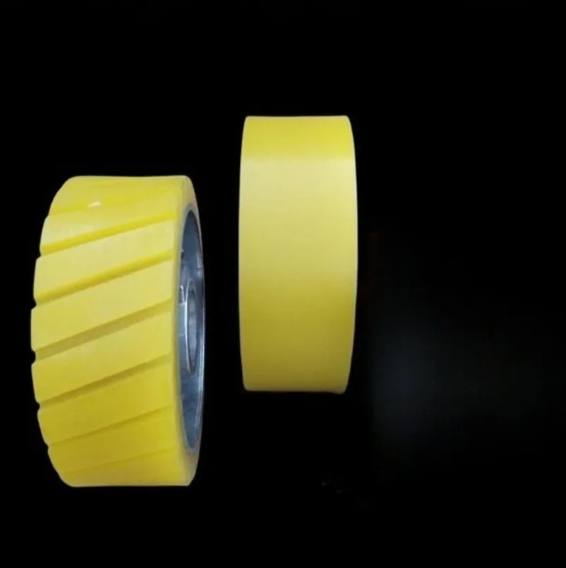 1PC D120xd30xH50 D140xd35xH50 Durable Aluminum Core Conveyance Ruuber Surface Wheel for Four-sided Planer Machine