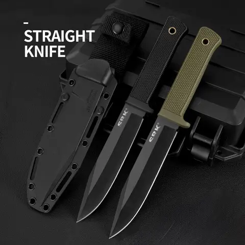 Outdoor high hardness straight knife integral backbone wilderness survival knife self-defense path-clearing small knife