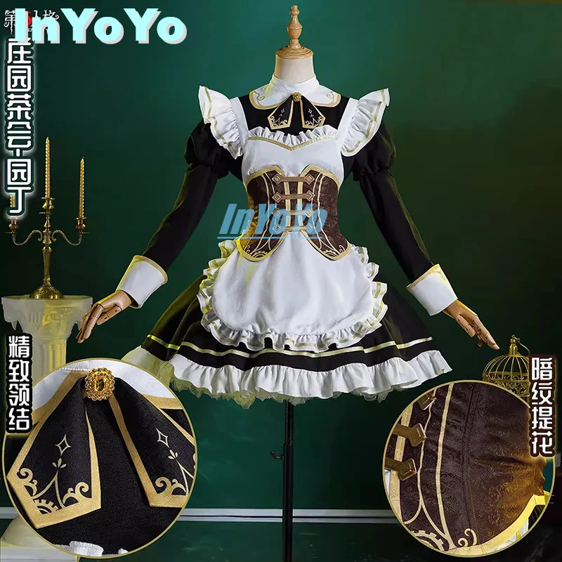 

InYoYo Tracy Reznik Mechanic Cosplay Identity V Costume Manor Tea Party Lovely Maid Dress Uniform Halloween Party Outfit Women S