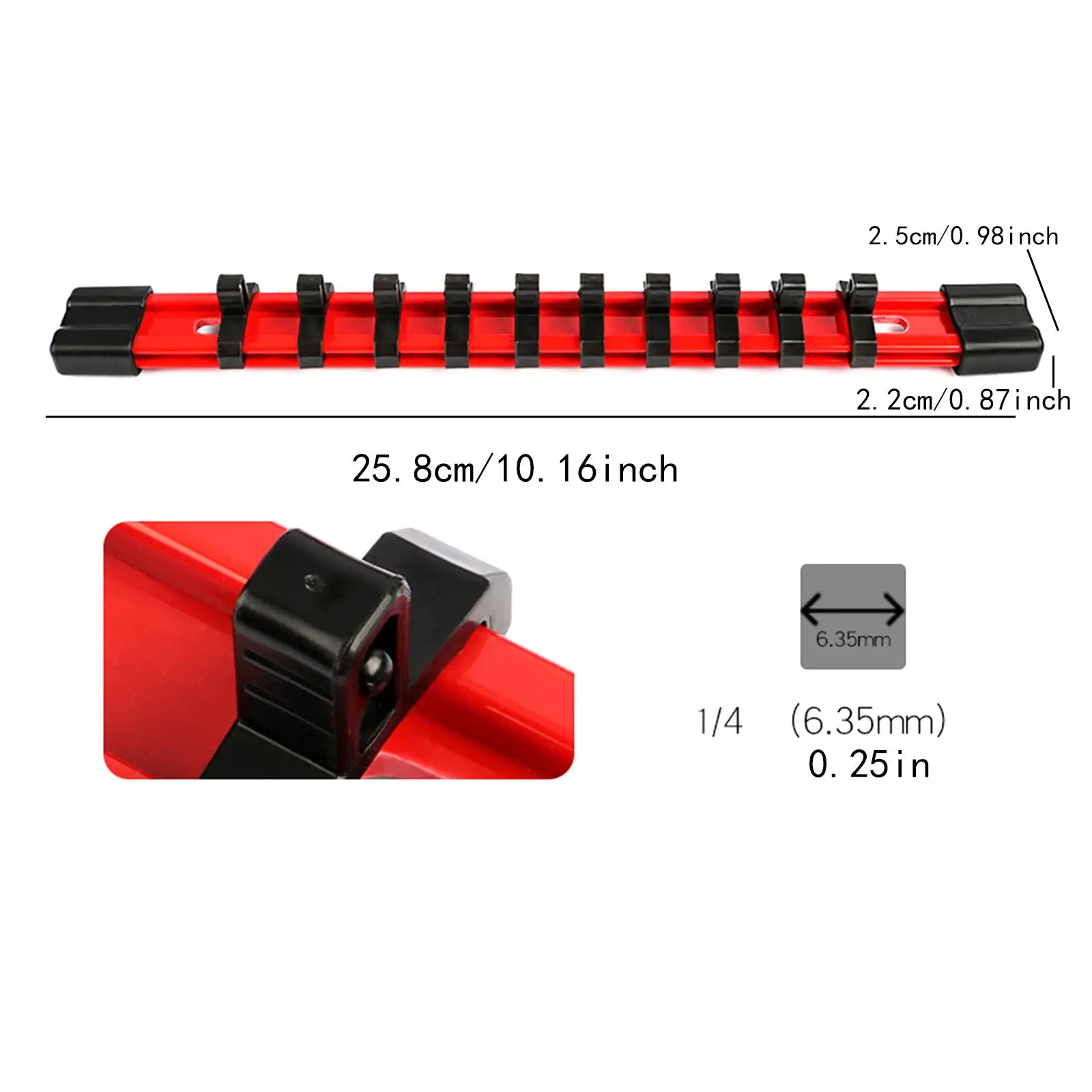 Drawer Organizer Socket Rack PVC 1 4 Inch Clip Rail Sturdy Tray for Mechanics Electrician Toolbox Drawer Organizer