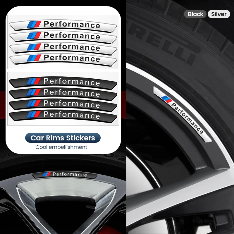 알루미늄 자동차 배지 스타일링 휠 허브 림 장식 스티커, BMW E87 E46 E28 E60 G20 G03 G05 F10 E93 X1 X3 X5 X4 Z4 E90 E92, 4 개 