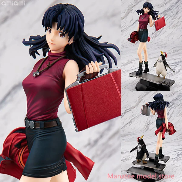 MegaHouse Original Rebuild of Evangelion Misato Katsuragi & Penpen 25cm PVC Action Figure Anime Model Toys Collection Doll Gift