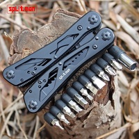 Splitman 202B Multitool Folding Plier With Bits Multifunctional Camping Pocket Multi Tool EDC Knife Stainless Steel Quality