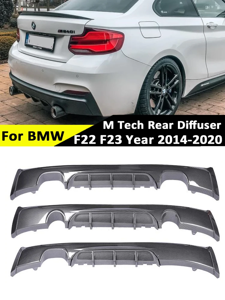 

Carbon Fiber Rear Bumper Diffuser Protector Gloss Black M Sport Diffusor Lip Car for BMW 2 Series F22 F23 2014-2020 Accessories