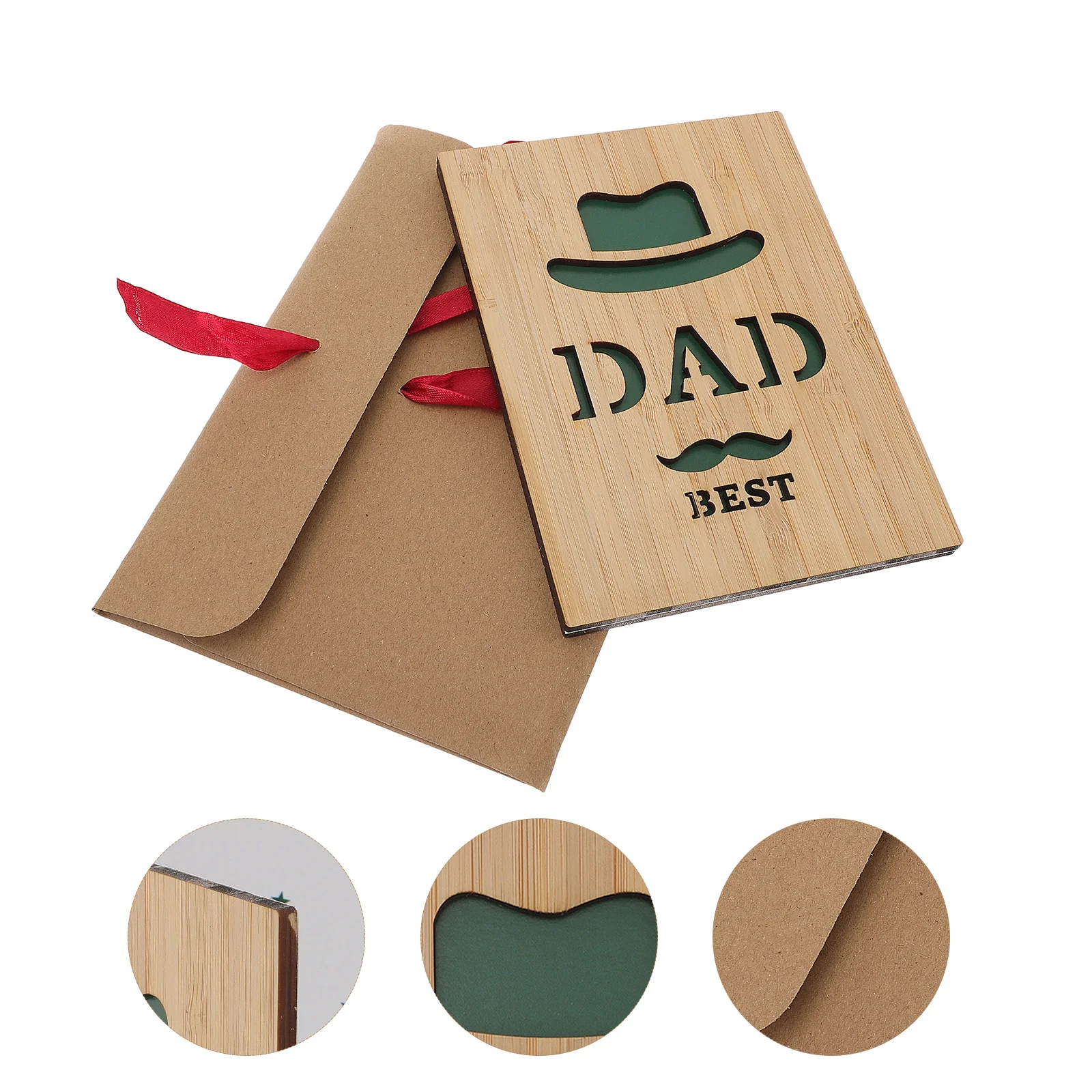 

1pcs Wooden Father'S Day Lightweight Wood Greeting For Dad Creative Blessing Gift Fathers Day Card Wooden Greeting Card