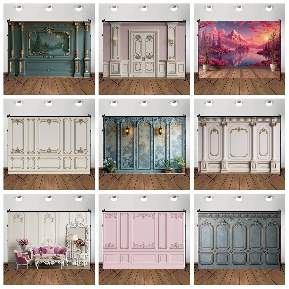 MOON.QG خلفية التصوير الفوتوغرافي الرجعية القلعة غرفة المعيشة الشمال خلفية الملحقات زينة حفلة عيد ميلاد ملصق الصورة #1