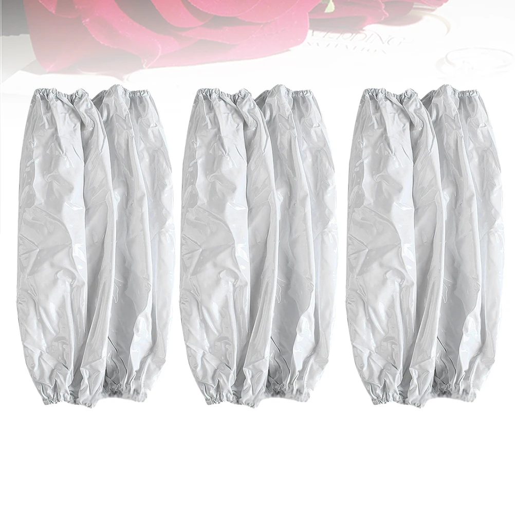 

3pcs White Pvc Oversleeves Oilproof Arm Sleeves Kitchen Cleaning Covers Elastic Protective Sleeves For Home Cooking