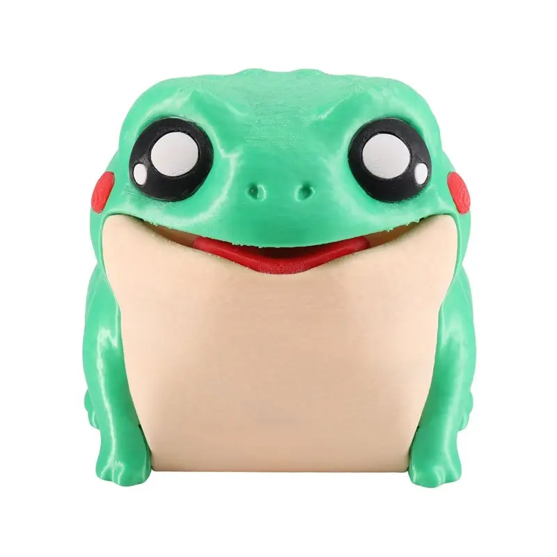DTA4-Cute Frog Interactive Toilet Paper Dispenser Flip Style Cartoon Bathroom Organizer For Home Kitchen
