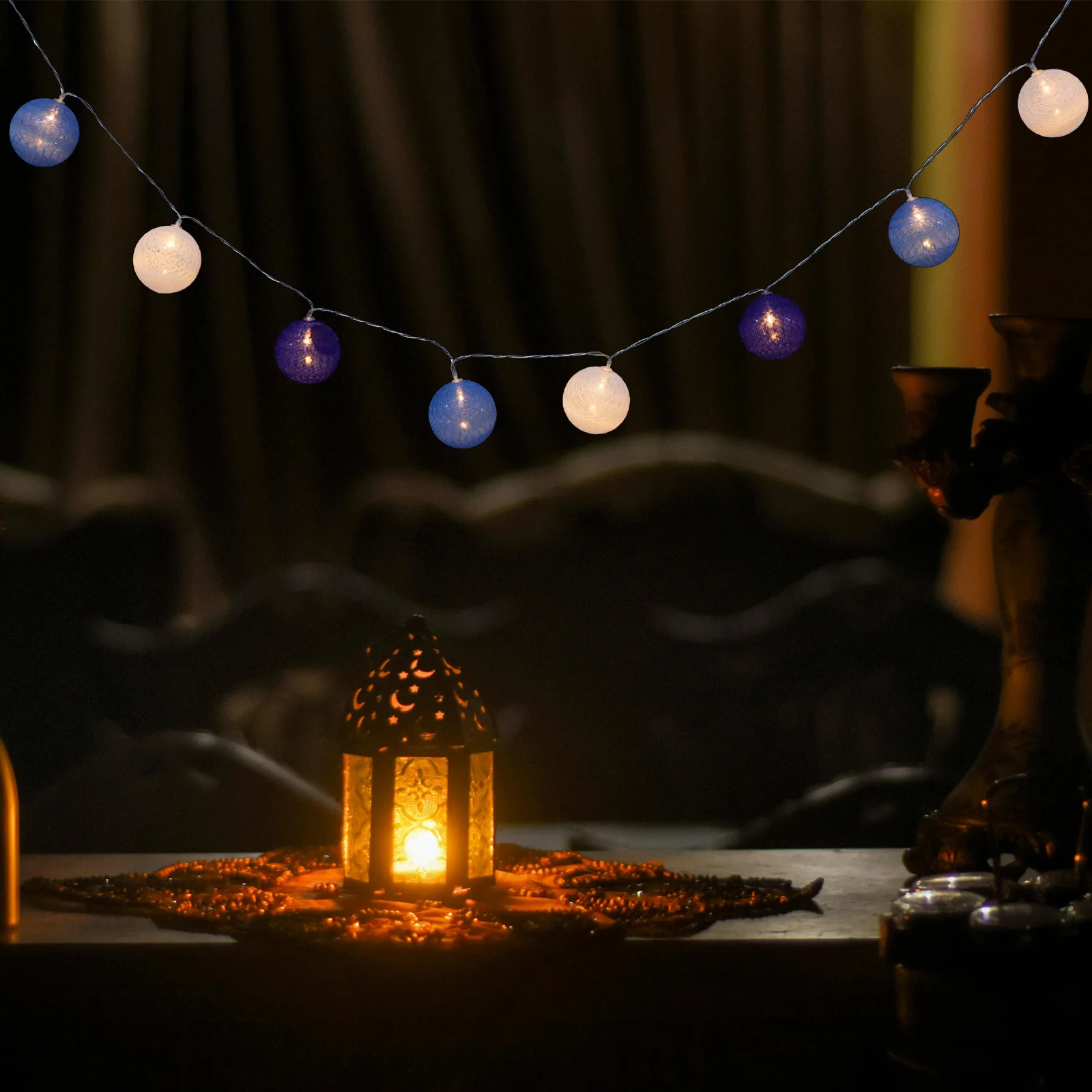 

1Pcs Cotton Thread Ball Light String Natural Color Decorative Lamp String Operated LED Festival Party Christmas Decor