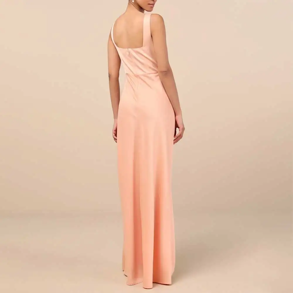 Elegant Square Neck Sleeveless Side Slit Backless Evening Dress Women Prom Party Dress Bridesmaid Dresses Sexy Formal Gowns 2025