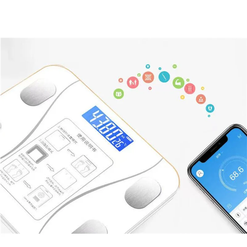 Body Fat Scale Smart Wireless Digital Bathroom Weight Scale Body Composition Analyzer With Smartphone App Bluetooth-compatible