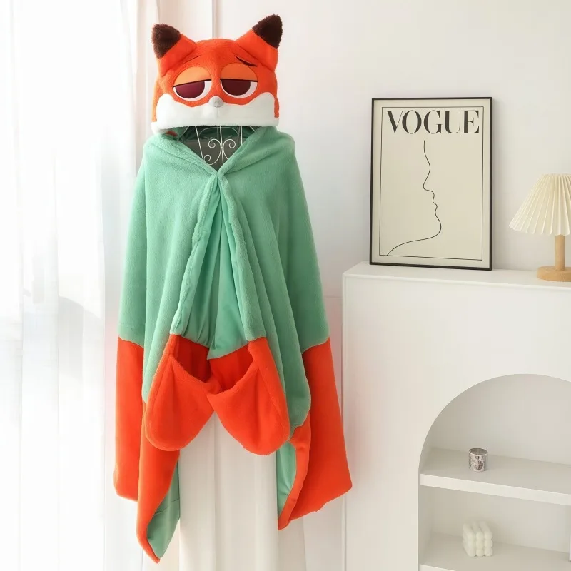Disney dos desenhos animados zootopia judy hopps oficial coelho mascote com capuz capa cobertor raposa nick estudante manto engrossado quente nap xale presente