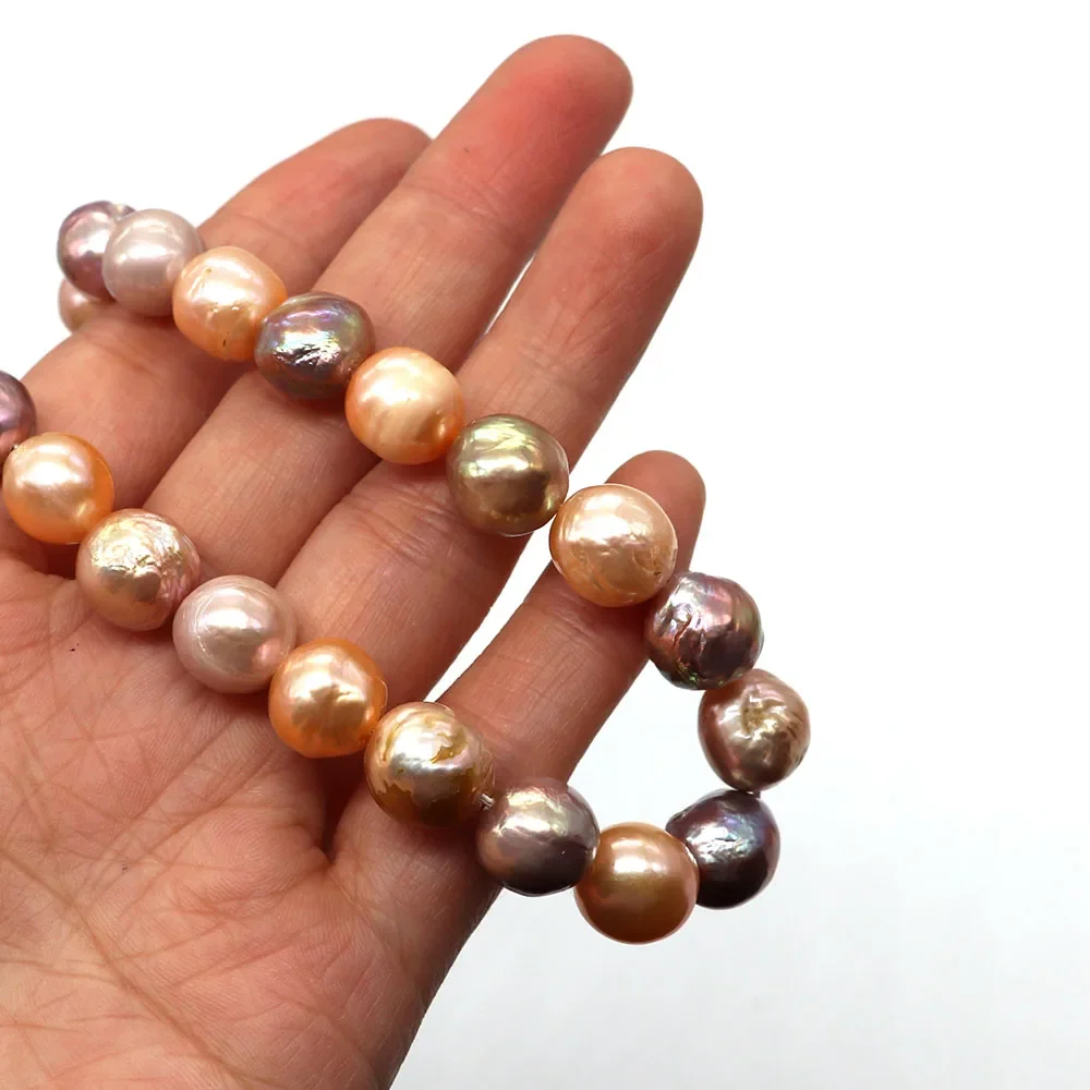 Natural Freshwater Bright Edison Pearl Crumpled Loose Beads Fine Jewelry DIY Earrings Necklace Pendant Jewelry Accessories