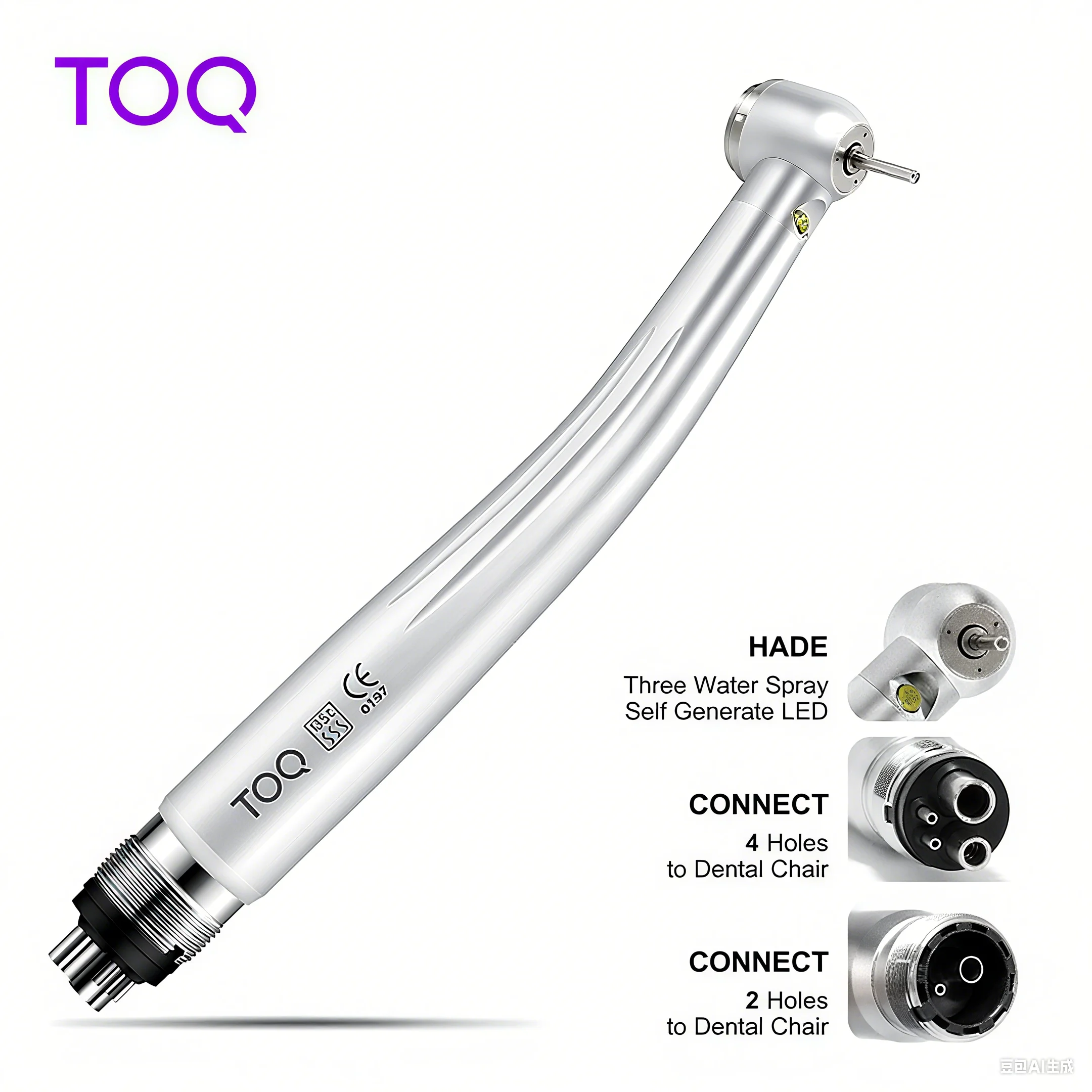 LED-hoge snelheid handstuk met licht 2-gaats 4-gaats waternevel Tandheelkundige keramiek met turbinerotor