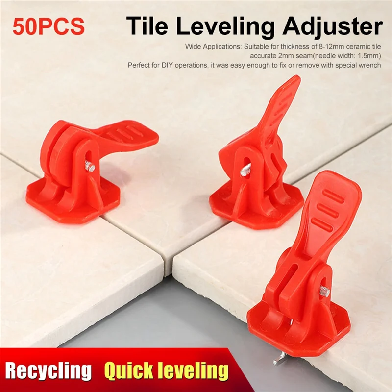 50 pezzi nuovo rosso livellatore rapido sistema di livellamento delle piastrelle strumento di posa delle piastrelle livellatore di posizionamento è utilizzato per posare piastrelle da parete