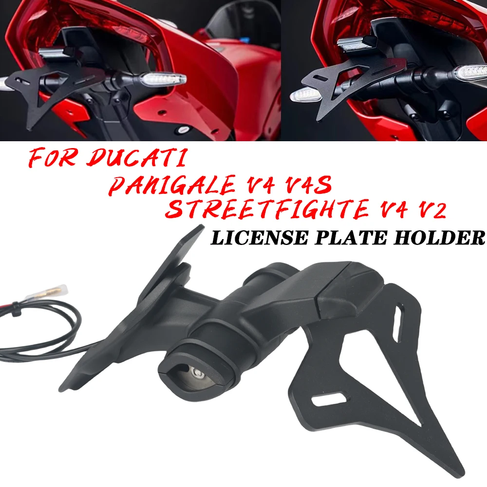 

Motorcycle License Plate Holder Fender Eliminator Registration Bracket For DUCATI Panigale V4 V4S Streetfighte V4 V2