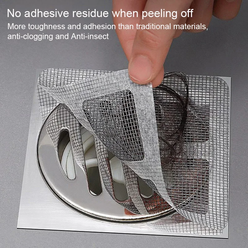 50Pcs Disposable Drain Hair Catcher Anti-insect And Anti-clogging Floor Drain Filter Self Adhesive Kitchen Bathroom Accessories