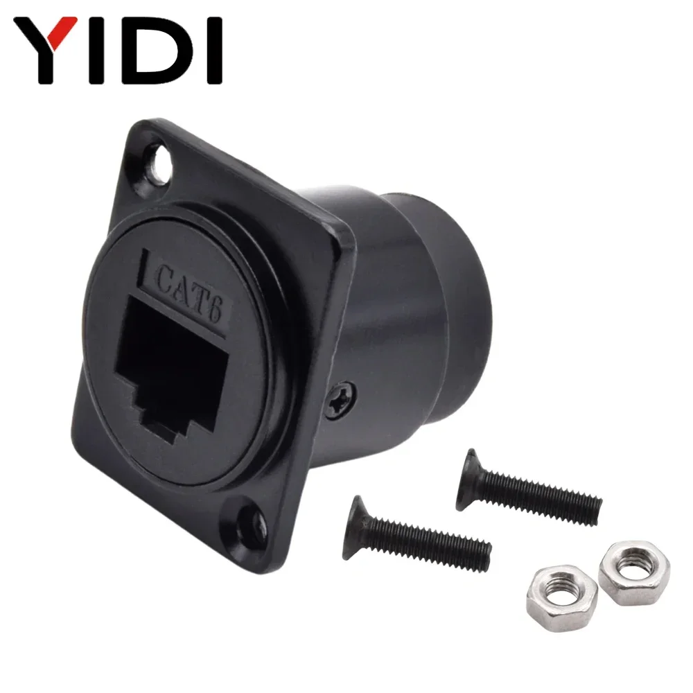 D Typ Wasserdicht RJ45 8P8C Cat6a Buchse Panel Mount Verlängerung Ethernet Kabel Netzwerk Stecker Cat6 Geschirmt Internet Adapter