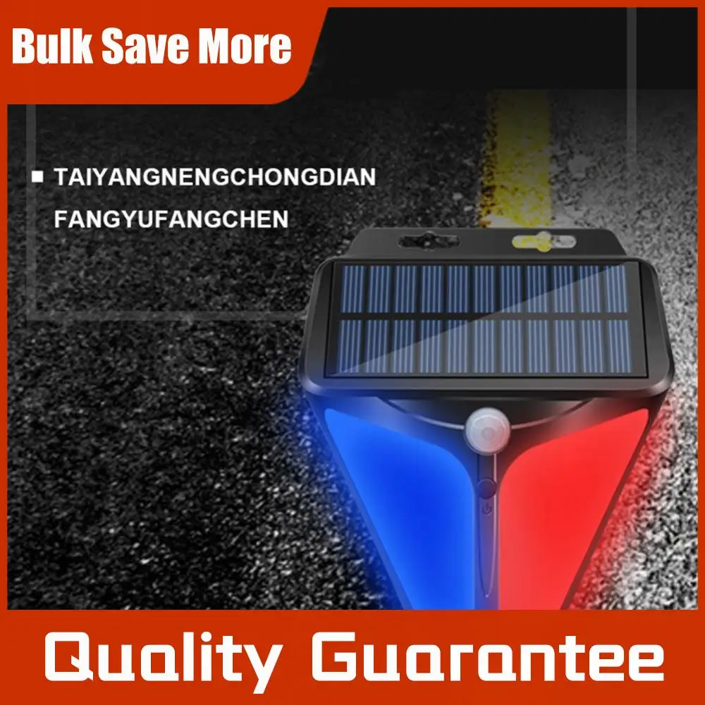 

Уличные солнечные сигнальные светильники: водонепроницаемая стробоскопическая сирена на солнечной энергии, 4 режима, датчик движения, лампа-фонарь для безопасности