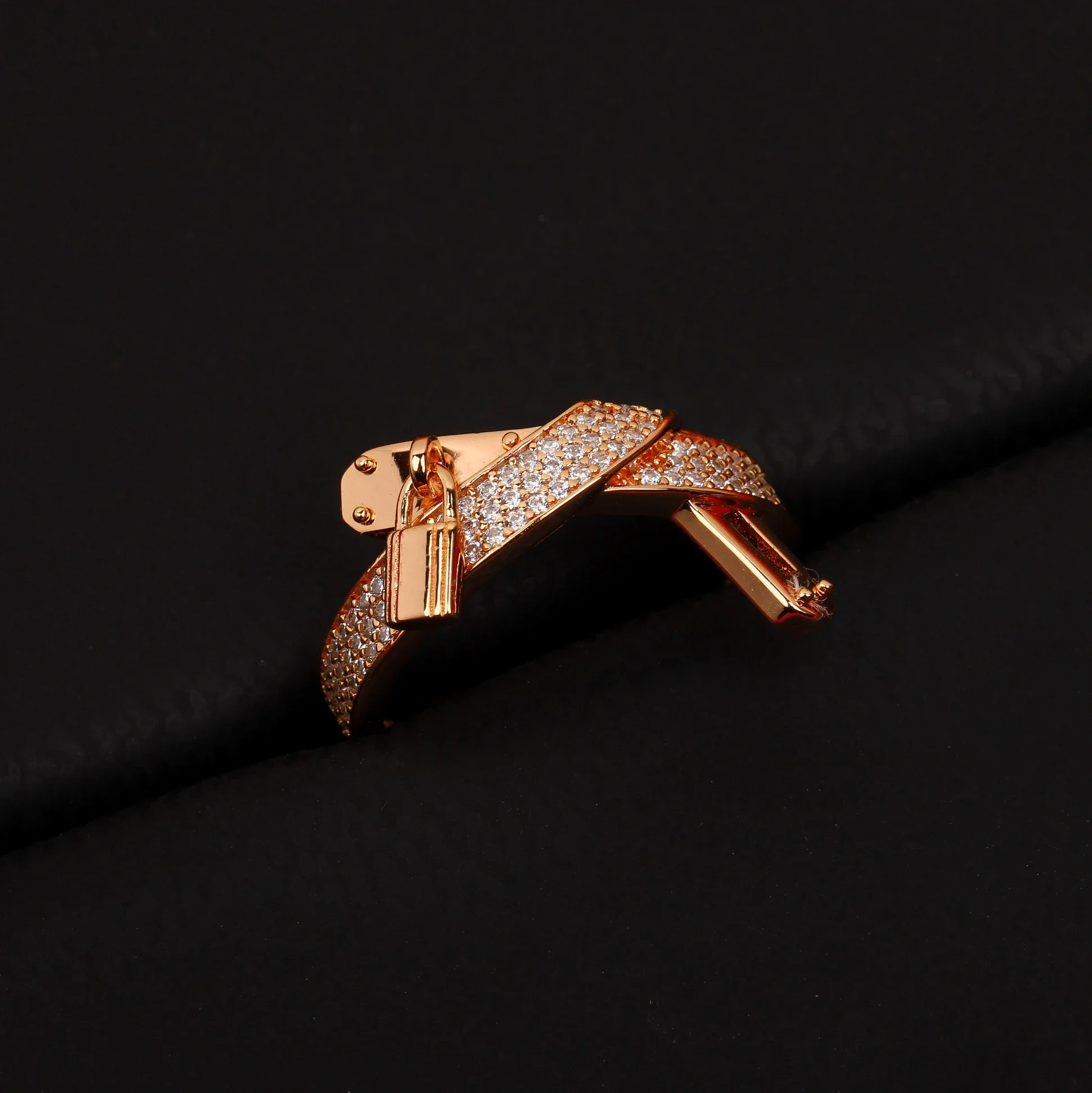 Europe America Designer Brand Rose Gold Diamond Knot Ring Woman Top Quality Fine Jewelry Trend