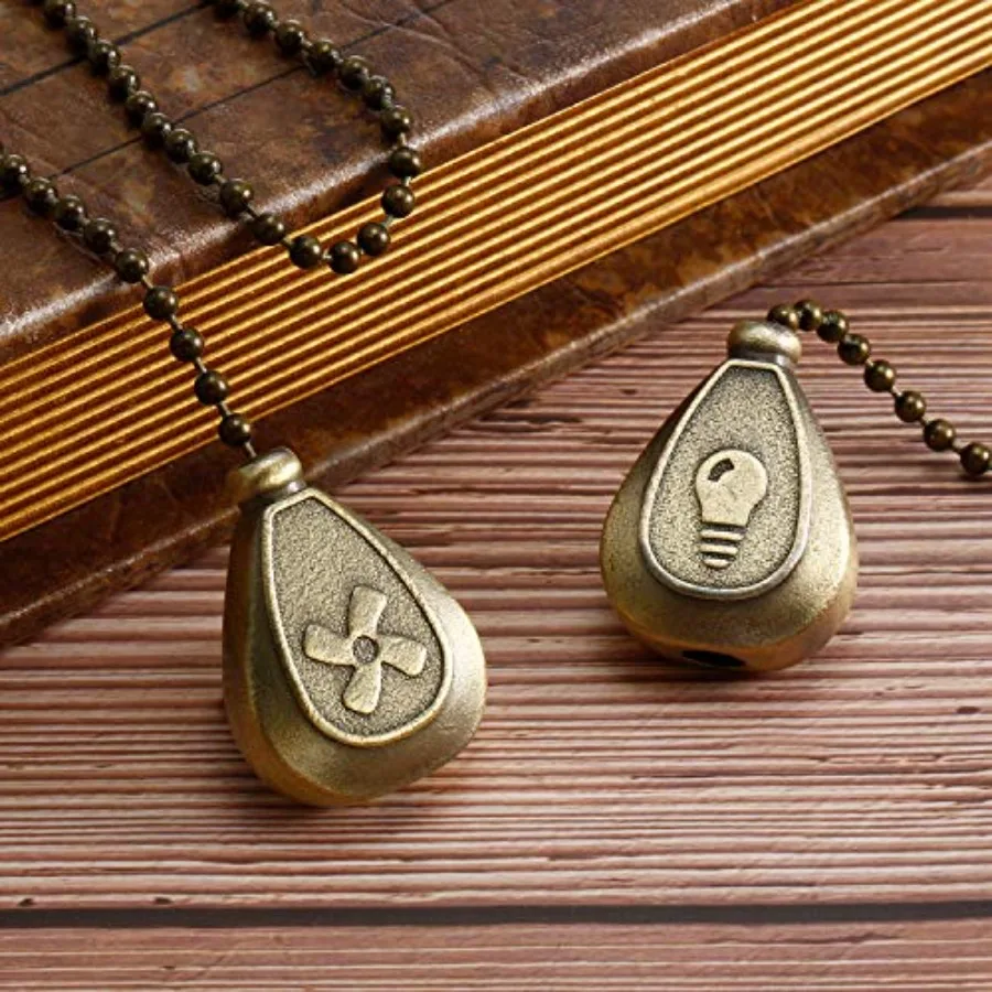 4 Pieces Ceiling Fan Pull Chain Extender Ornament 12 Inch Ceiling Pull Chain Extension Classic Drop Shaped Pendant Beaded Ball