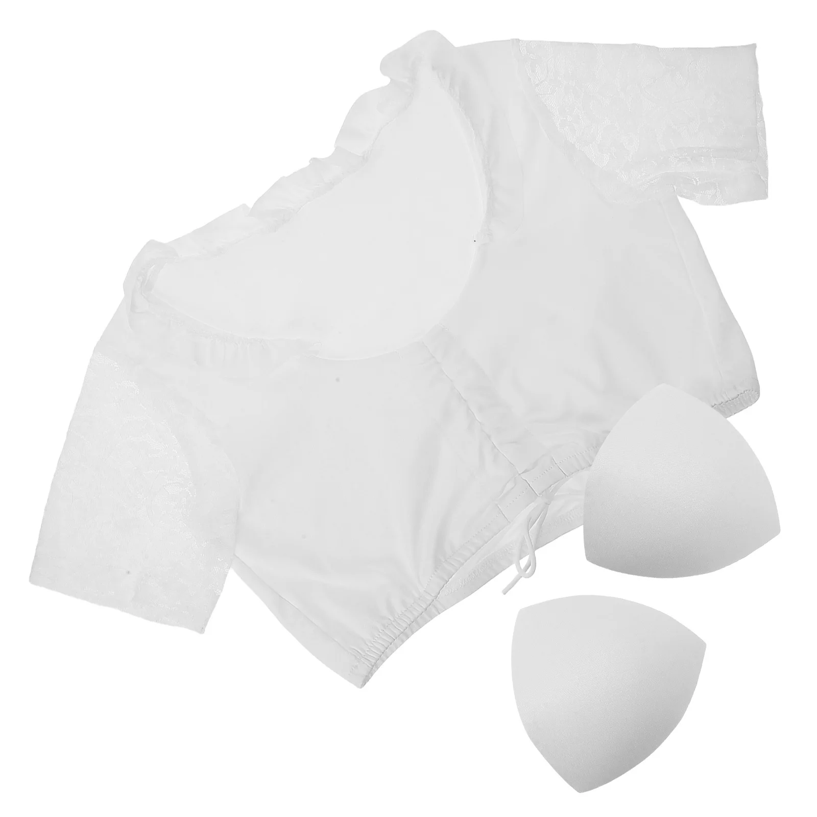 

Women Oktoberfest Costume Lace Crop Neck Breathable Polyester Maid Outfit for Festival Party Stage Performance