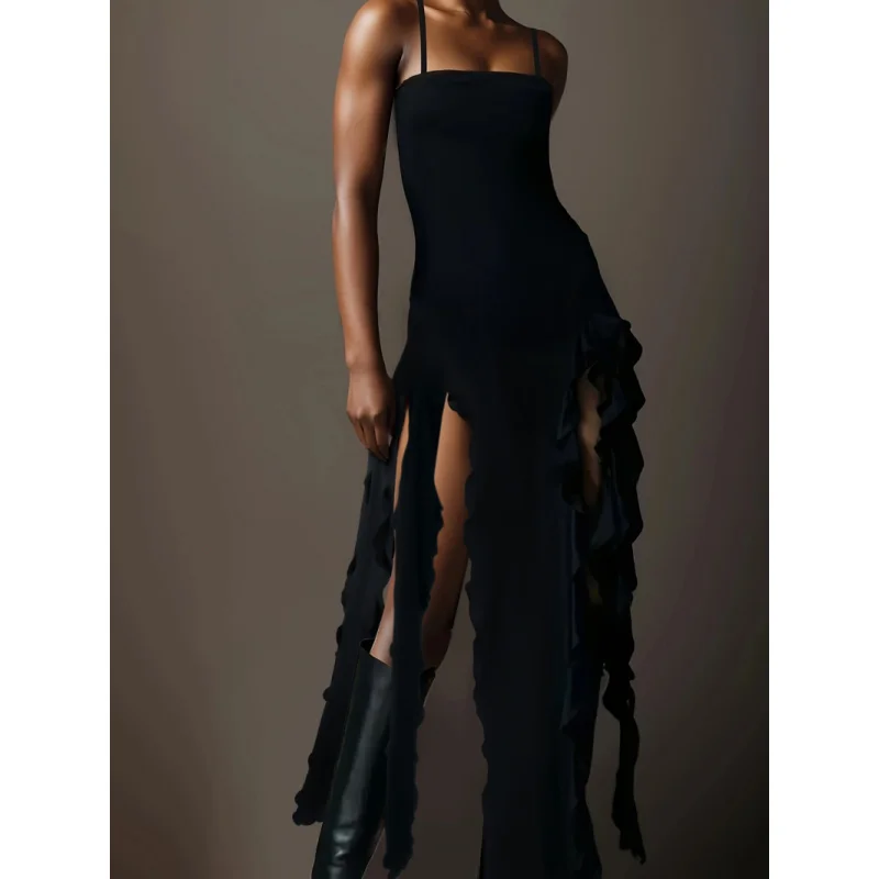 European and American Women's New Dress  Hot Summer AmazoneBayNew Women's Clothing Sexy Low Cut Printed Floral Strap Dress