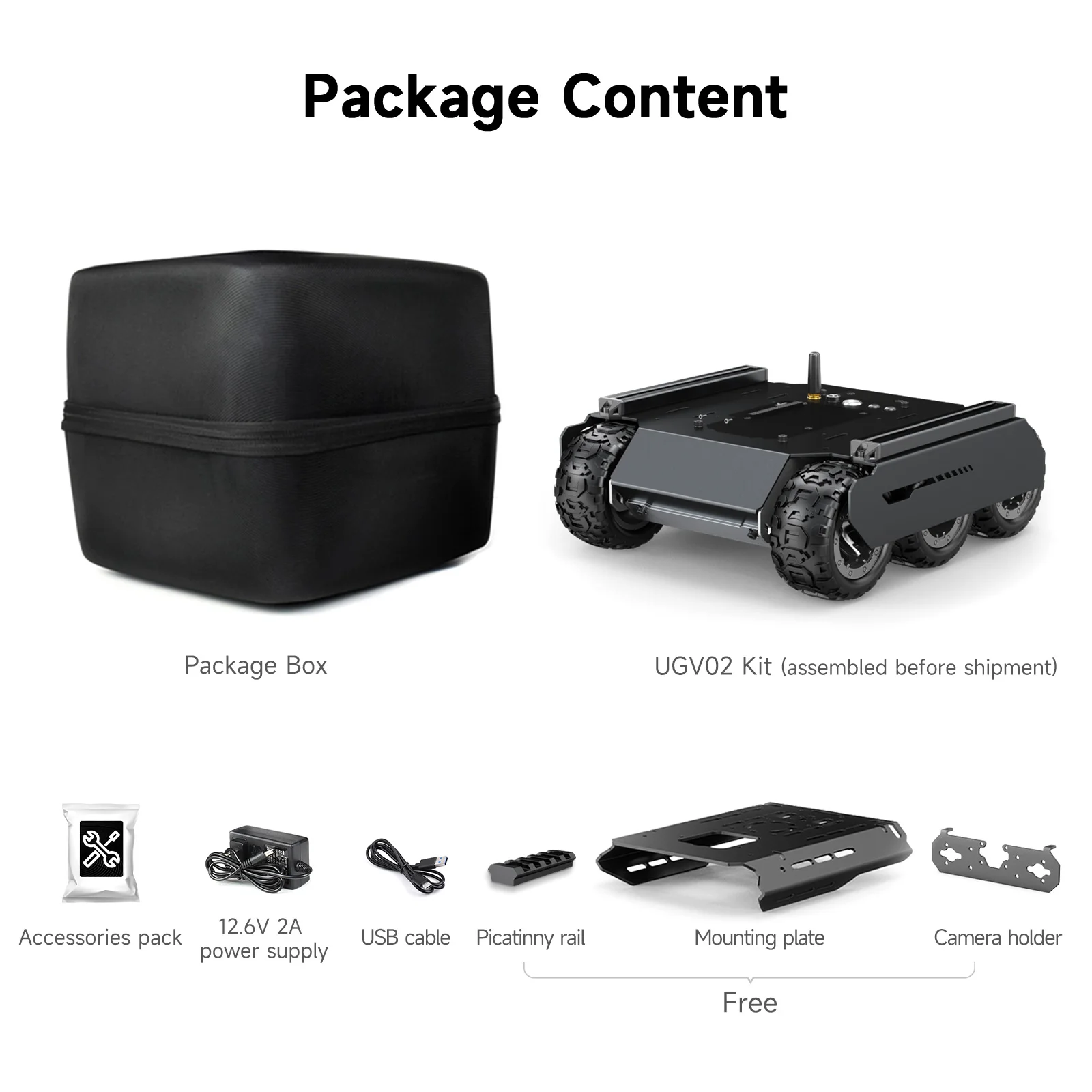 Waveshare 6 wheels 4WD Mobile Robot Chassis, Flexible And Expandable 6x4 Off-Road UGV, With Extension Rails and ESP32 Slave