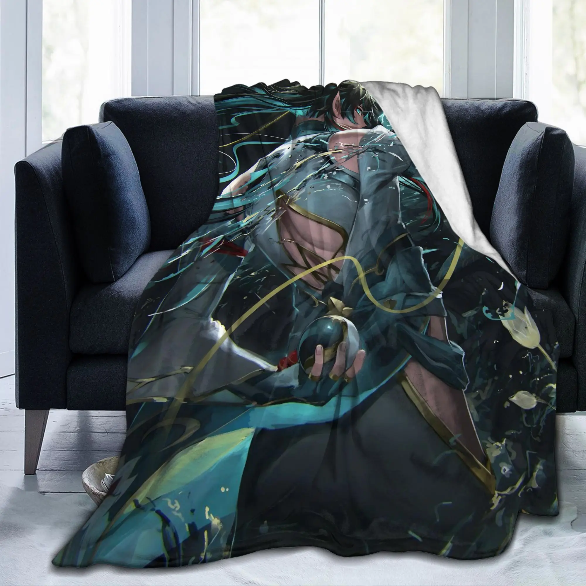 Honkai Star Rail Dan Heng Blanket Flannel Game Cartoon Warm Throw Blankets for Bedspreads Quilt Breathable