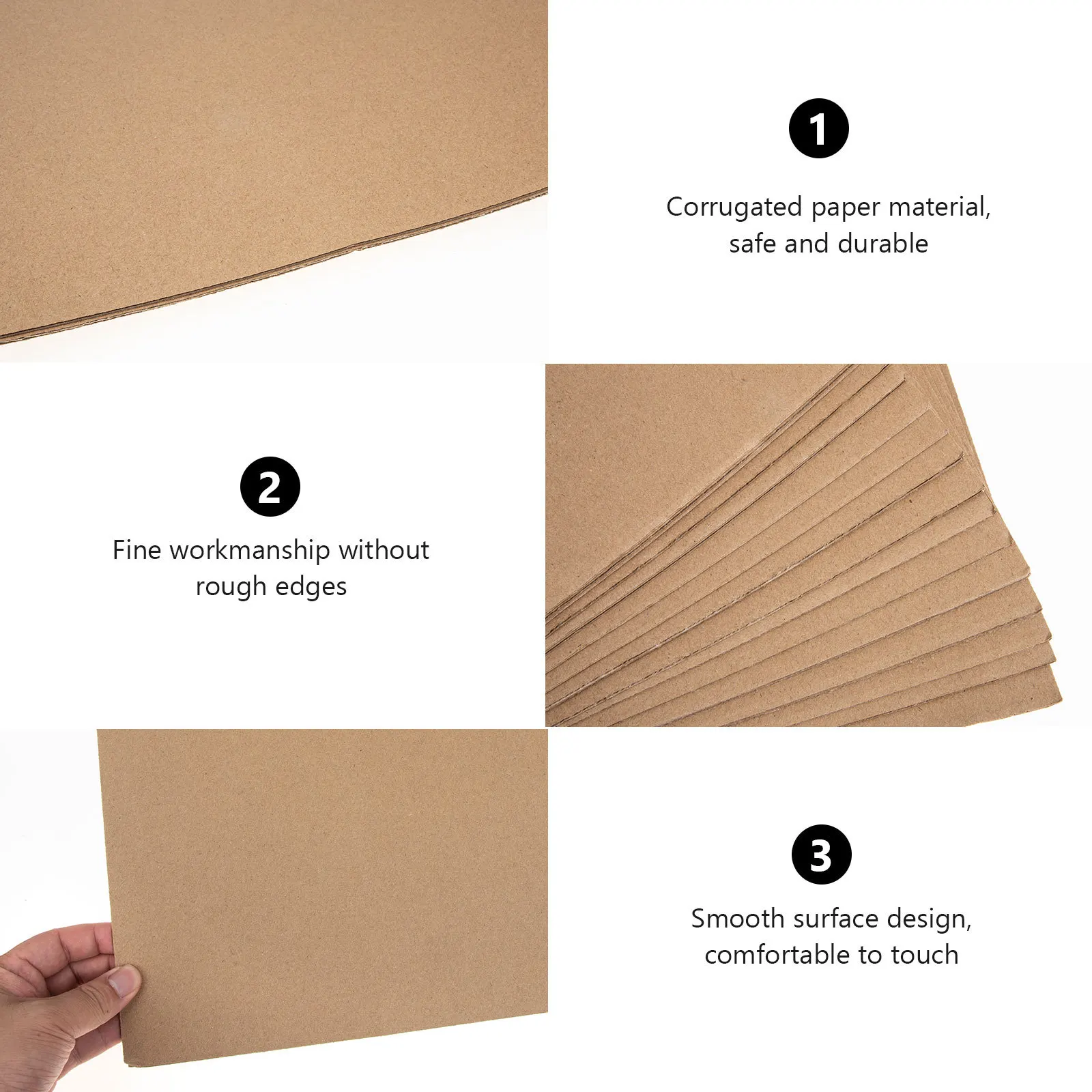 

20Pcs DIY Arts Corrugated Cardboard Thickened Sheets Paperboard for Drawing Handicraft Paper-Cutting Supplies