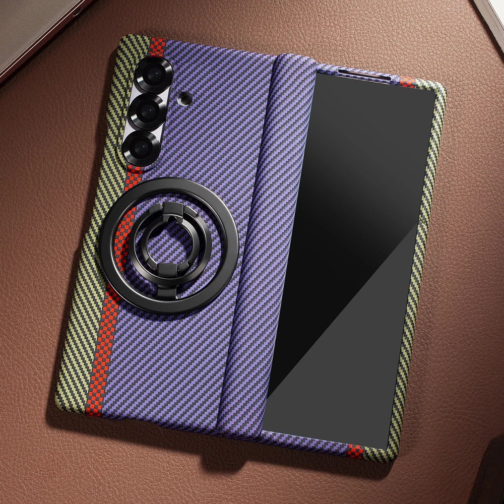 Strong Magnetic Magnet Folding Stand Carbon Fiber Phone Case for Samsung Z Fold 8 Ultra ZFold 7 6 5 4 3 Flip Hinged Back Cover