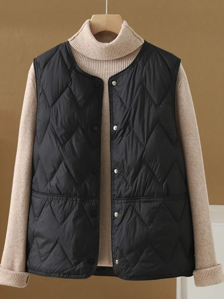 

Женский утепленный хлопковый жилет с V-образным вырезом, свободного кроя, на пуговицах, для зимы, новинка