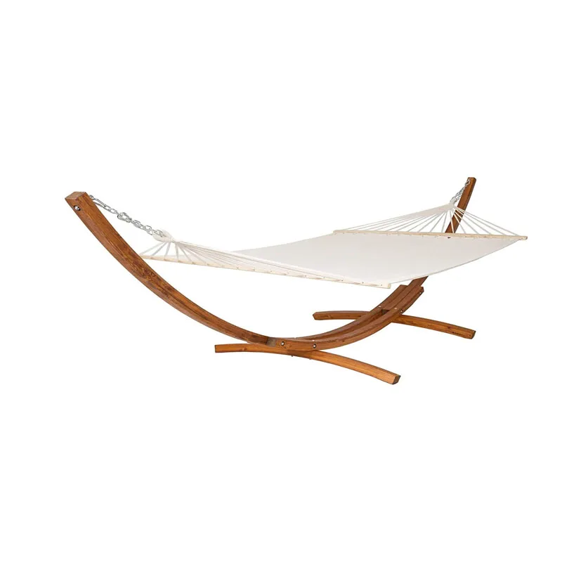 Outdoor Outdoor Solid Wood Canvas Hammock Outdoor Garden Patio Leisure Swing Balcony Home Cradle Hanging Basket