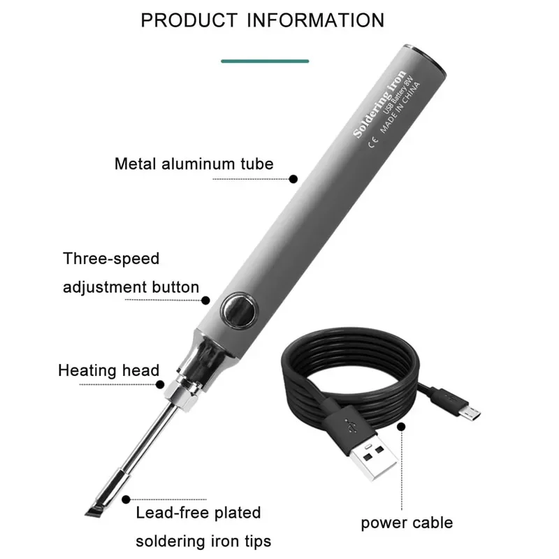 Электронные паяльники с беспроводной зарядкой, USB 5 в 8 Вт, литиевый аккумулятор для быстрой зарядки, портативный ремонтный набор инструментов для сварки