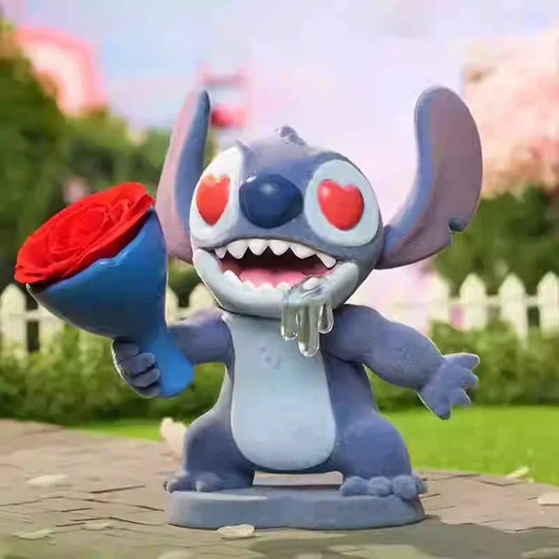 Disney Stitch Sweet Cool Adventure Series Tide Play เครื่องประดับของขวัญมูลค่าสูงอุปกรณ์ต่อพ่วงกล่องตาบอดดอกไม้นิรันดร์
