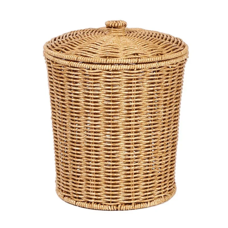 Modern rattan baskets with covers for home decoration and sundries storage products