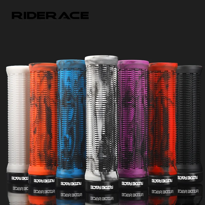 Manopole per bicicletta RIDERACE Blocco sulla copertura del manubrio della mountain bike Impugnatura per manubrio da ciclismo ergonomica in gomma TPR antiurto di colore misto