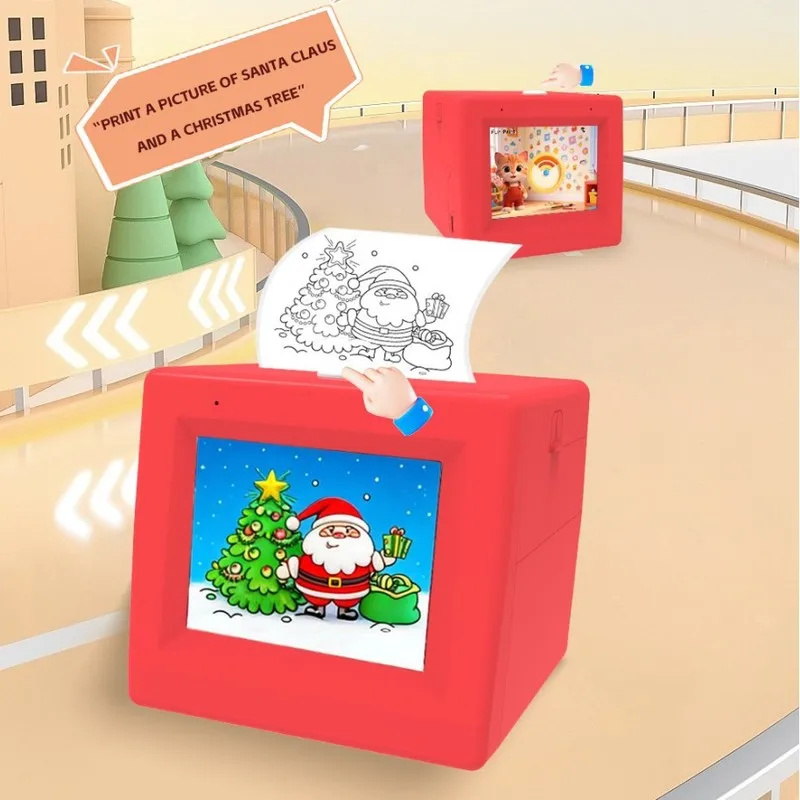 AI Mini Portable Thermal Printer AI Voice Pocket Printer For Daily Travel Outdoor Creative Coloring Printing