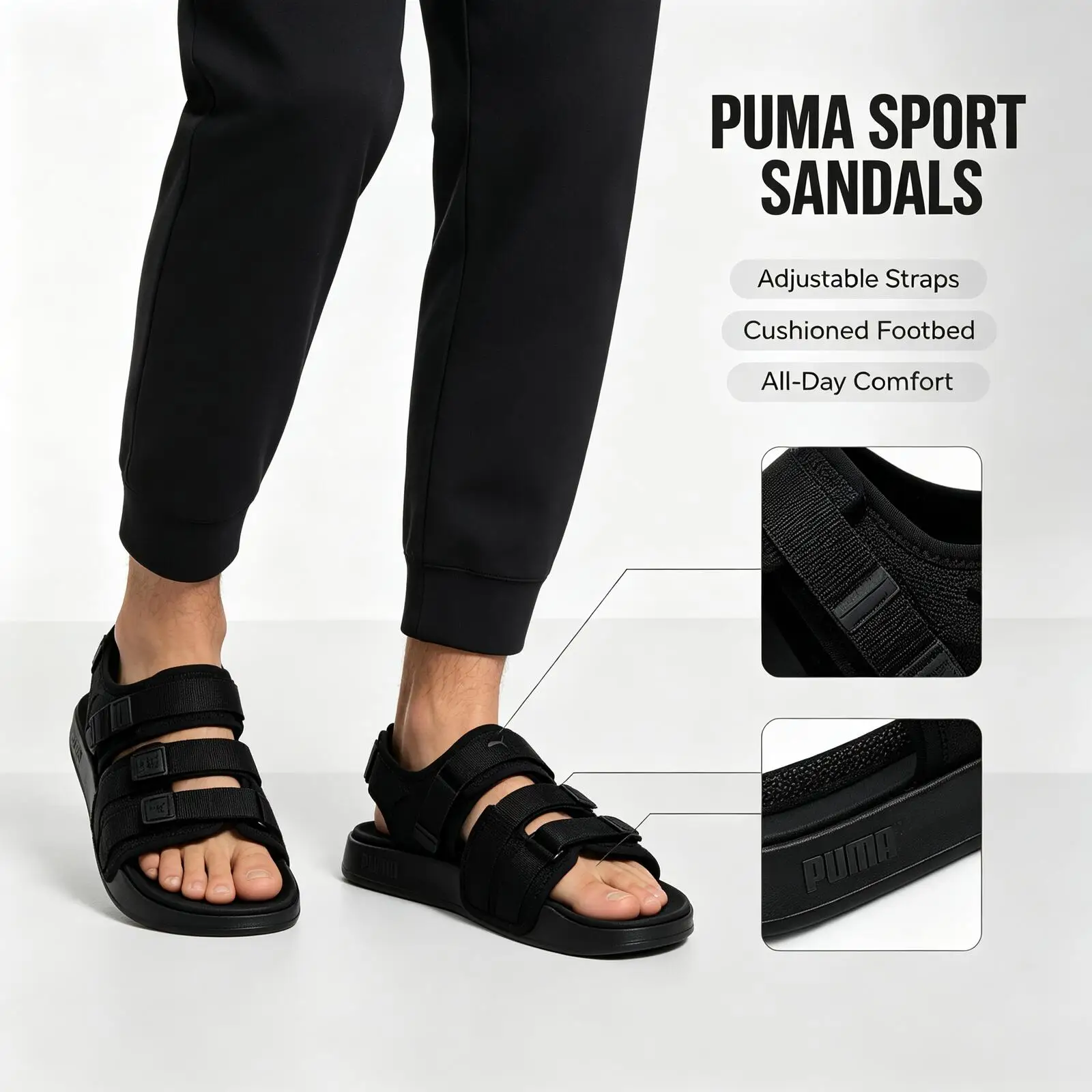Hot Puma Official Genuine Leadcat City Sandal Unisex Sandals Outdoor Beach Lace-Up Casual Shoes 389079-09