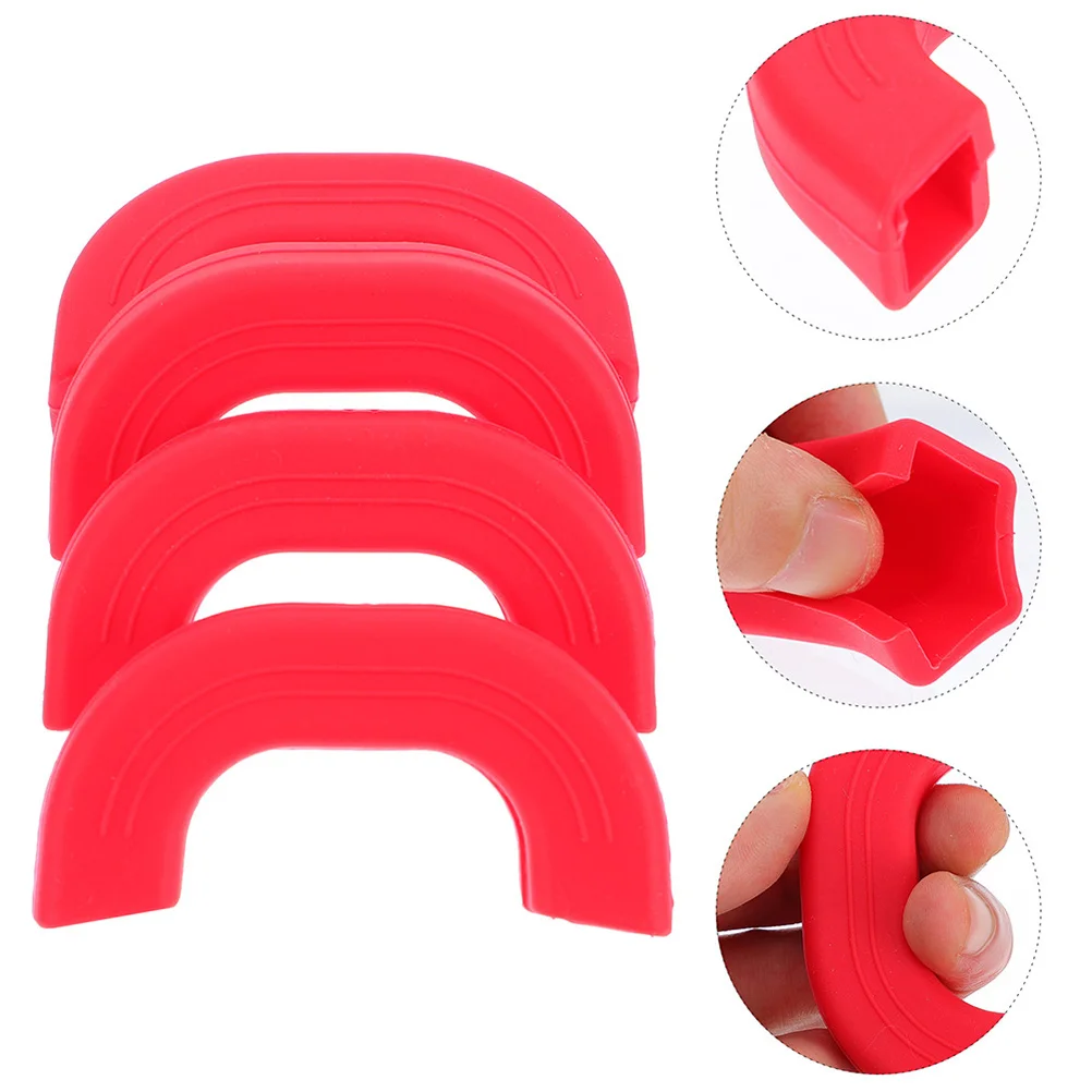 

4 Pcs Silicone Pot Handle Anti-scald Pan Covers Insulated Protective Silica Gel Holders for Handles